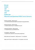 Drexel NURS 549 Thyroid and Endocrine Pharm Exam Questions With Correct Answers