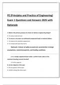 PE &lpar;Principles and Practice of Engineering&rpar; Exam 1 Questions and Answers 2025 with Rationale