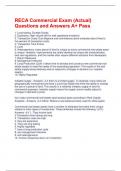 RECA Commercial Exam &lpar;Actual&rpar; Questions and Answers A&plus; Pass