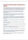 Commercial Real Estate Test Questions -Solved