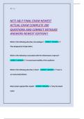 NCTI A& P FINAL EXAM NEWEST    ACTUAL EXAM COMPLETE 200   QUESTIONS AND CORRECT DETAILED  ANSWERS NEWEST EDITION&excl;&excl; 