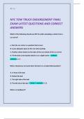 NYC TOW TRUCK ENDORSEMENT FINAL   EXAM LATEST QUESTIONS AND CORRECT  ANSWERS 