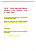 NASM CPT Final Exam Questions and  Answers Latest Updated and Graded  A BRAND NEW&excl;&excl;