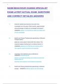NASM BEHAVIOUR CHANGE SPECIALIST  EXAM LATEST ACTUAL EXAM  QUESTIONS  AND CORRECT DETAILED ANSWERS