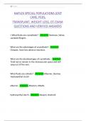 NAPLEX SPECIAL POPULATIONS &lpar;CRIT  CARE&comma; PEDS&comma;  TRANSPLANT&comma; WEIGHT LOSS&comma; CF&rpar; EXAM  QUESTIONS AND VERIFIED ANSWERS 