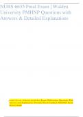 NURS 6635 Final Exam &vert; Walden  University PMHNP Questions with  Answers & Detailed Explanations