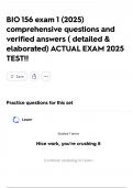 BIO 156 exam 1 &lpar;2025&rpar; comprehensive questions and verified answers &lpar; detailed & elaborated&rpar; ACTUAL EXAM 2025 TEST&excl;&excl;
