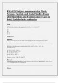 PRAXIS Subject Assessments for Math&comma;  Science&comma; English&comma; and Social Studies Exam &sol; PRAXIS Core Academic Skills for Educators Exam&sol; PRAXIS Educational Testing Service &lpar;ETS&rpar; certification Exams  2025 Questions and Correct answers are in  bold&period; Each includes 