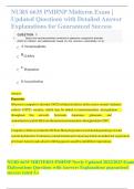 NURS 6635 PMHNP Midterm Exam &vert; Updated Questions with Detailed Answer Explanations for Guaranteed Success