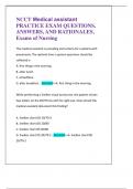 NCCT Medical assistant  PRACTICE EXAM QUESTIONS&comma;  ANSWERS&comma; AND RATIONALES&comma;  Exams of Nursing 