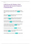 USPS Exam 421 Window Clerk  Questions and Answers Exams of  Communication 