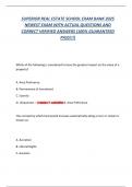SUPERIOR REAL ESTATE SCHOOL EXAM BANK 2025  NEWEST EXAM WITH ACTUAL QUESTIONS AND  CORRECT VERIFIED ANSWERS &lpar;100&percnt; GUARANTEED  PASS&excl;&excl;&excl;&rpar;