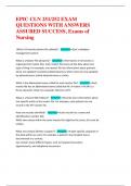 EPIC CLN 251&sol;252 EXAM  QUESTIONS WITH ANSWERS  ASSURED SUCCESS&comma; Exams of  Nursing 