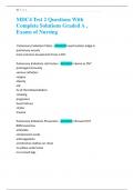 MDC4 Test 2 Questions With  Complete Solutions Graded A &comma;  Exams of Nursing