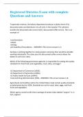 Registered Dietetics Exam with complete  Questions and Answers 