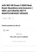 ASU BIO 181 Exam 3 2025 Real Exam Questions And Answers &lpar; 100&percnt; ACCURATE&rpar; GET IT RIGHT&excl;&excl;&sol;NEWEST UPDATE
