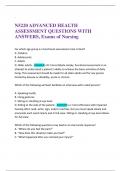 N5220 ADVANCED HEALTH  ASSESSMENT QUESTIONS WITH  ANSWERS&comma; Exams of Nursing 