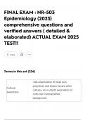 FINAL EXAM &colon; NR-503 Epidemiology &lpar;2025&rpar; comprehensive questions and verified answers &lpar; detailed & elaborated&rpar; ACTUAL EXAM 2025 TEST&excl;&excl;