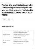 Florida Life and Variable Annuity &lpar;2025&rpar; comprehensive questions and verified answers &lpar; detailed & elaborated&rpar; ACTUAL EXAM 2025 TEST&excl;&excl;