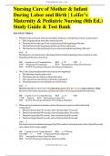 Nursing Care of Mother & Infant During Labor and Birth &vert; Leifer&rsquo;s Maternity & Pediatric Nursing &lpar;8th Ed&period;&rpar; Study Guide & Test Bank