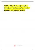 GWU C207 OA Exam &vert; Complete Questions with Correct Answers for Data-Driven Decision Making