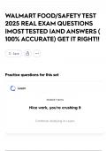 WALMART FOOD&sol;SAFETY TEST 2025 REAL EXAM QUESTIONS &vert;MOST TESTED &vert;AND ANSWERS &lpar; 100&percnt; ACCURATE&rpar; GET IT RIGHT&excl;&excl;
