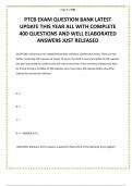 PTCB EXAM QUESTION BANK LATEST UPDATE THIS YEAR ALL WITH COMPLETE 400 QUESTIONS AND WELL ELABORATED ANSWERS JUST RELEASED