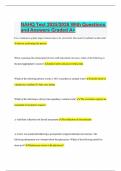 NAHQ Test 2025&sol;2026 With Questions and Answers Graded A&plus;