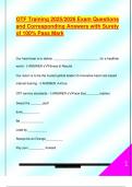 OTF EXAM PACKAGE DEAL QUESTIONS AND VERIFIED DETAILED ANSWERS &vert; 100&percnt; GUARANTEED PASS &vert; ALREADY GRADED A&plus;