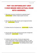 PMT 106 ENTOMOLOGY UNIT  5 2025 BRAND NEW ACTUAL EXAM  WITH ANSWERS&period;