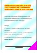 PMD Pro 1 Multiple Choice 2025&sol;2026  Exam Questions and Corresponding  Answers with Surety of 100&percnt; Pass Mark