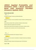 &lpar;WGU&rpar; Applied Probability and Statistics C955 &sol; &lpar;Real&rpar; Question Bank with Solutions &lpar;Verified Answers&rpar; Update 2025&period;  
