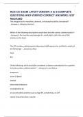 RCIS CCI EXAM LATEST VERSION A & B COMPLETE  QUESTIONS AND VERIFIED CORRECT ANSWERS JUST RELEASED