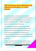 PMP Certification Exam 2025&sol;2026 Exam  Questions and Answers &vert; A&plus; Score  Assured