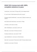 HVAC D2 License test with 100&percnt; complete solutions to pass