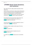 CPHIMS Study Cards Questions  And solutions  