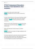 FTCE Professional Education  Practice Test Questions And  Answers 