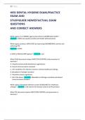 HESI DENTAL HYGIENE EXAM&comma;PRACTICE  EXAM AND   STUDYGUIDE NEWESTACTUAL EXAM  QUESTIONS   AND CORRECT ANSWERS