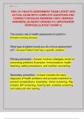 NSG 121 HEALTH ASSESSMENT EXAM LATEST 2025  ACTUAL EXAM WITH COMPLETE QUESTIONS AND  CORRECT DETAILED ANSWERS &lpar;100&percnt; VERIFIED  ANSWERS&rpar; &vert;ALREADY GRADED A&plus;&vert; &vert;&vert;PROFESSOR  VERIFIED&vert;&vert; &vert;&vert;LATEST EXAM&excl;&excl;&excl;&vert;&vert; 