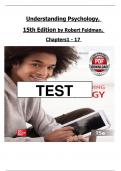 TEST BANK Understanding Psychology&comma; 15th Edition By Robert Feldman&comma; Chapters 1 - 17 &vert; Complete