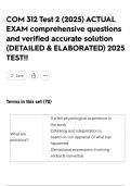 COM 312 Test 2 &lpar;2025&rpar; ACTUAL EXAM comprehensive questions and verified accurate solution &lpar;DETAILED & ELABORATED&rpar; 2025 TEST&excl;&excl;