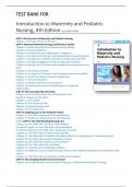 Introduction to Maternity and Pediatric Nursing&comma; 8th Edition Leifer Test bank CHAPTER 1-34 VERIFIED