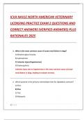 ICVA NAVLE NORTH AMERICAN VETERINARY  LICENSING PRACTICE EXAM 2 QUESTIONS AND  CORRECT ANSWERS &lpar;VERIFIED ANSWERS&rpar; PLUS  RATIONALES 2025