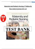 Maternity And Pediatric Nursing 3rd Edition By Ricci&comma; Kyle & Carman- Test Bank &lpar;CH 1-51&rpar;