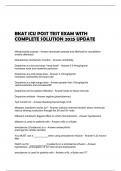 BKAT ICU POST TEST EXAM WITH COMPLETE SOLUTION 2025 UPDATE