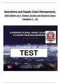 Test Bank For Operations and Supply Chain Management&comma; 16th Edition by F&period; Robert Jacobs and Richard Chase&comma; All Chapters 1 - 22&comma; Verified Newest Version