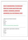NOCTI ENGINEERING TECHNOLOGY  PRACTICE EXAM QUESTIONS AND  CORRECT ANSWERS &lpar;VERIFIED  ANSWERS&rpar; PLUS RATIONALES 2025