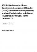ATI RN Wellness to Illness Continuum Assessment Results &lpar;2025&rpar; comprehensive questions and verified detailed solutions &lpar; MULTIPLE CHOICES&rpar; &vert;100&percnt; CORRECT&excl;&excl;