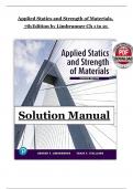 Solution Manual for Applied Statics and Strength of Materials&comma; 7th Edition by George Limbrunner - All Chapters Covered