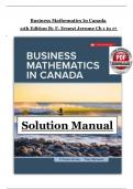 SOLUTION MANUAL FOR Business Mathematics In Canada 11th Edition By F&period; Ernest Jerome&comma; Tracy Worswick All 17 Chapters Covered Latest Version